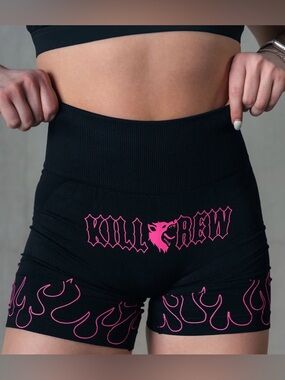 Kill Crew Black & Pink Flame Shorts 🖤🩷